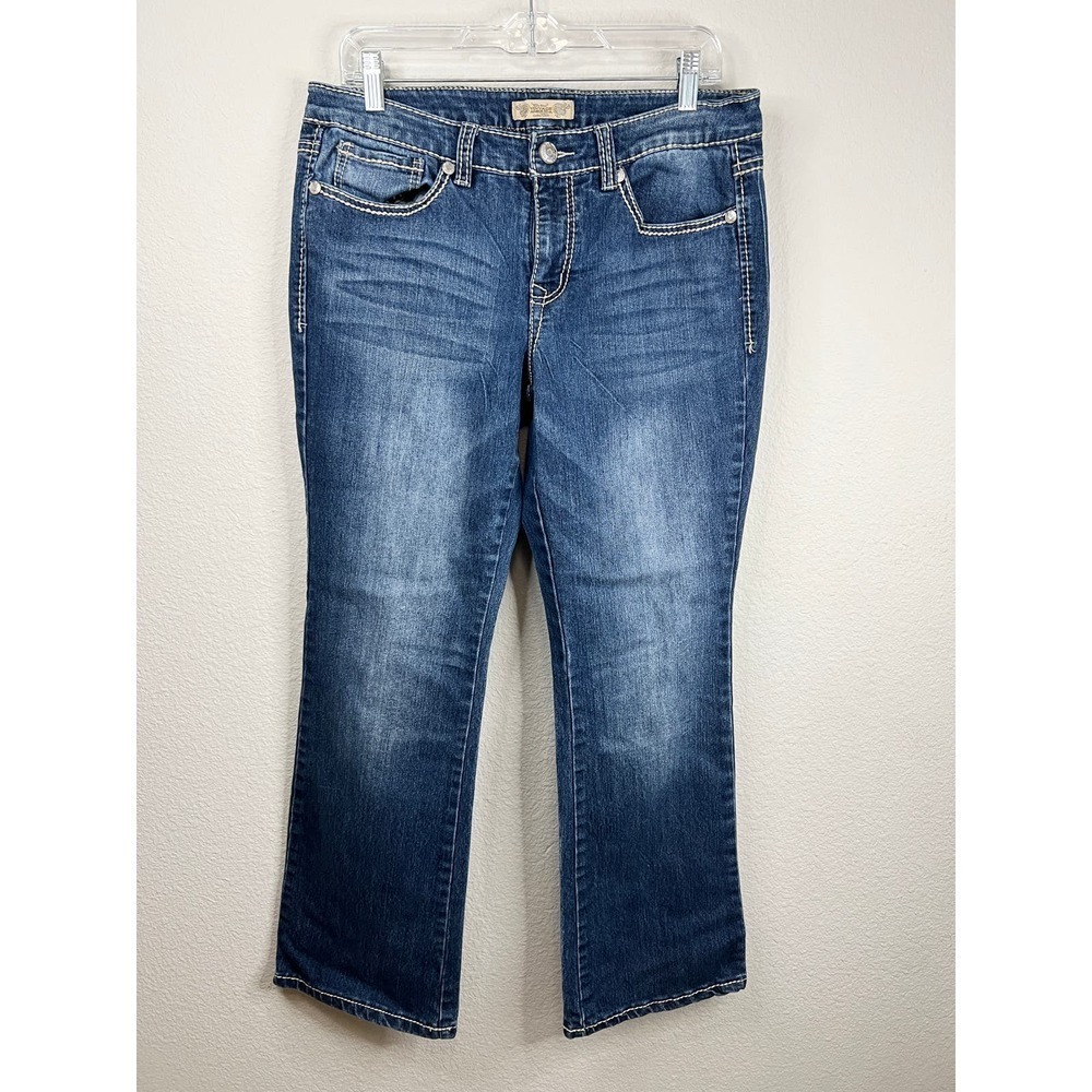 Vintage America Bootcut Jeans Women's Size 10/30 Mid Rise Bling Stretch Aztec